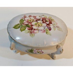 Vintage Japan Original Arnart Creation Porcelain Trinket Box Dresser Jar Signed